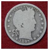 1897 S Barber Silver Quarter