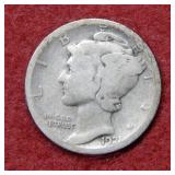 1921 D Mercury Silver Dime