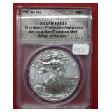 2020 (S) Silver Eagle 1oz ANACS MS70