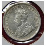 1919 Canada Silver 5 Cent Coin