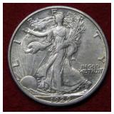 1929 S Walking Liberty Silver Half