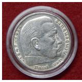 1936 Germany 5 Silver Mark Coin