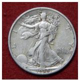 1933 S Walking Liberty Silver Half
