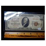 1929 $10 National Currency - Charter Bank 1167