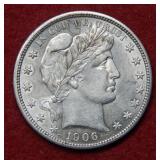 1906 D Barber Silver Half Dollar