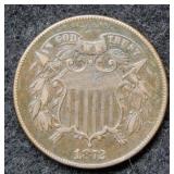 1872 Two Cent Piece - brown