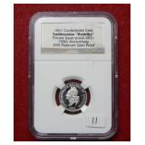 1861 Confederate Cent Restrike .999 Platinum NGC