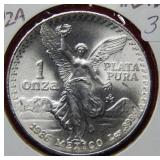1986 Mexico Silver Onza .999 Bullion