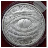1oz .999 Silver Bullion Aztec World of Dragons