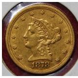 1878 S US $2.50 Gold Coin