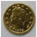 1883 "Racketeer" Gold Plated Liberty Head Nickel