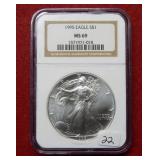 1995 Silver Eagle 1oz NGC MS69