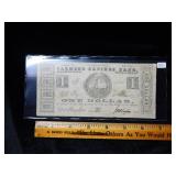 1861 $1 Farmers Savings Bank Richmond VA Note