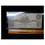 1861 $5 CSA Note T-36