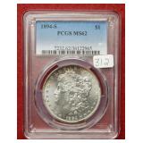1894 S Morgan Silver Dollar PCGS MS62