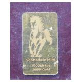 1/100oz .999 Fine Gold Bullion Bar