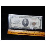 1929 $20 National Currency - Charter Bank #7594