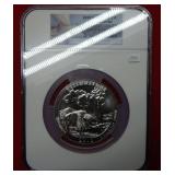 2010 Yellowstone 5oz Silver Quarter NGC GEM UNC