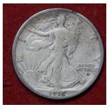 1916 D Walking Liberty Silver Half