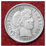 1911 Barber Silver Dime