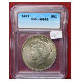 1927 Peace Silver Dollar ICG MS63
