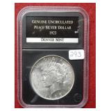 1923 D Peace Silver Dollar ***