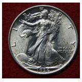 1936 Walking Liberty Silver Half Dollar Coin
