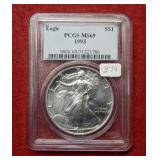 1993 Silver Eagle 1oz PCGS MS69