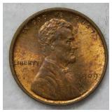 1909 VDB Lincoln Wheat Cent - red & brown