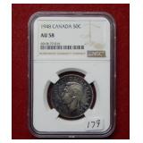 1948 Canada Silver Half NGC AU58