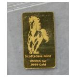 1/100oz .999 Gold Bullion Bar