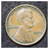 1911 D Lincoln Wheat Cent - brown