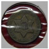 1852 Silver Three Cent Piece