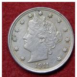 1911 Liberty Head Nickel - cleaned