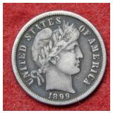 1899 O Barber Silver Dime