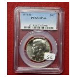 1970 D Kennedy Half Dollar PCGS MS66
