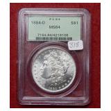 1884 O Morgan Silver Dollar PCGS MS64