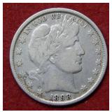 1898 Barber Silver Half Dollar