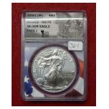 2021(W) Silver Eagle 1oz Type I ANACS MS70