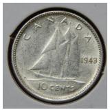 1943 Canada Silver Dime