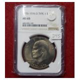 1776-1976 D Type I Eisenhower $1 NGC MS65