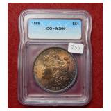 1889 Morgan Silver Dollar ICG MS64