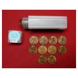 Roll of 1950s D Lincoln Wheat Cents