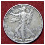 1937 S Walking Liberty Silver Half