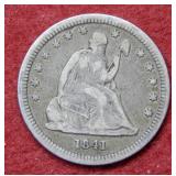 1841 O Seated Liberty Silver Quarter