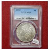 1898 S Morgan Silver Dollar PCGS AU55
