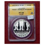 2010 W Disabled Veterans $1 ANACS PF69 DCAM