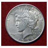 1934 S Peace Silver Dollar