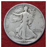 1918 S Walking Liberty Silver Half