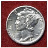 1935 S Mercury Silver Dime